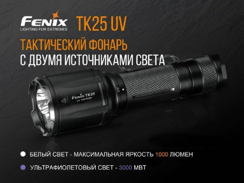 798 Fenix Фонарь тактическийTK25 UV Cree XP-G2 (ультрафиолет) фото 5